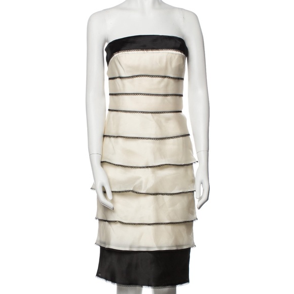 Carmen Marc Valvo Silk Cocktail Dress - Picture 1 of 3